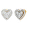 Bruna Heart Diamond Stud Earrings