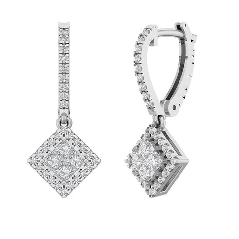 Aurora Dangling Square Diamond Earrings