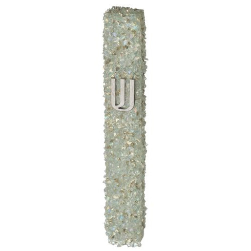 Glass Mezuzah with Stones