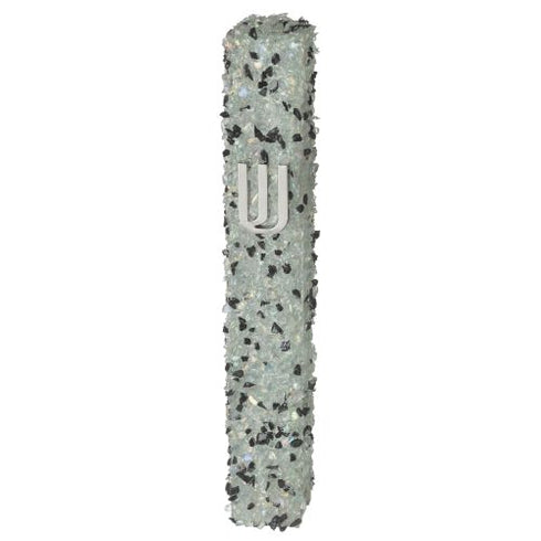 Glass Mezuzah with Stones