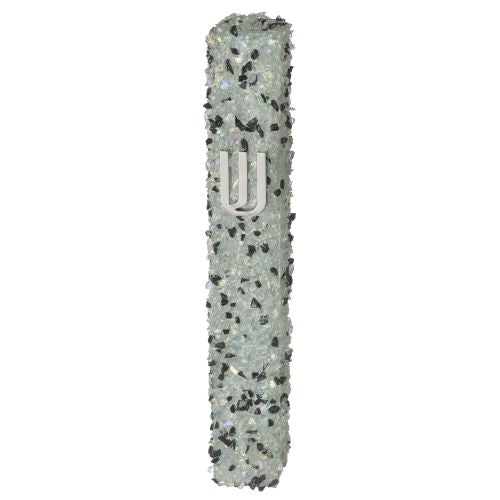 Glass Mezuzah with Stones
