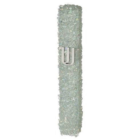 Glass Mezuzah with Stones