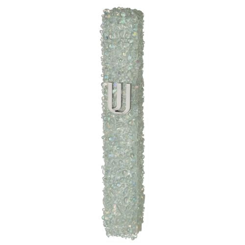 Glass Mezuzah with Stones