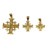 14K Thick Gold Classic Jerusalem Cross Necklace