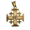14K Gold Jerusalem Cross Engraved Star of Bethlehem Necklace