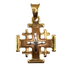 14K Tri Color Gold Raised Up Jerusalem Cross Necklace