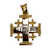 14K Color Gold Raised Up Smooth Jerusalem Cross Necklace