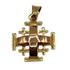 14K Color Gold Raised Up Smooth Jerusalem Cross Necklace
