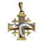 14K Gold Raised Up Elegant Smooth Jerusalem Cross Necklace