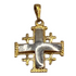 14K Gold Raised Up Elegant Smooth Jerusalem Cross Necklace