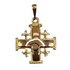 14K Gold Raised Up Elegant Smooth Jerusalem Cross Necklace