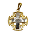 14K Gold Raised Up Round Smooth Jerusalem Cross Necklace