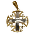 14K Gold Raised Up Round Smooth Jerusalem Cross Necklace