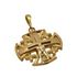 14K Yellow Gold Round domed Jerusalem Cross Necklace
