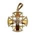 14K Yellow Gold Round domed Jerusalem Cross Necklace