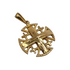 14K Yellow Gold Round domed Jerusalem Cross Necklace