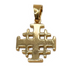 14K Gold Thick Classic Minimalist Jerusalem Cross Necklace