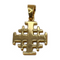 14K Gold Thick Classic Minimalist Jerusalem Cross Necklace