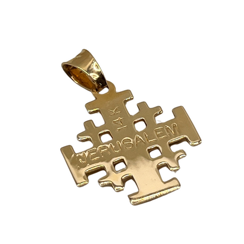 14K Tow Tone Gold Jerusalem Cross Necklace