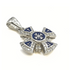 14K Yellow Gold & Diamonds with Blue Enamel Jerusalem Cross Necklace