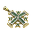 14K White Gold & Diamond With Princes Cut Emerald Jerusalem Cross Necklace