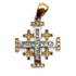 14K Rose Gold With Princes Cut Diamond Jerusalem Cross Necklace