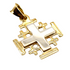 14K Gold Minimalist Smooth Jerusalem Cross Necklace