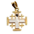 14K Gold Minimalist Smooth Jerusalem Cross Necklace