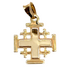 14K Gold Minimalist Smooth Jerusalem Cross Necklace