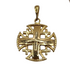 14K Yellow Gold Round domed Jerusalem Cross Necklace