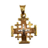 14K Tri Color Gold Raised Up Jerusalem Cross Necklace