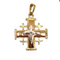 14K Gold Elegant Domed Jerusalem Cross Necklace