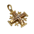 14K Gold Elegant Domed Jerusalem Cross Necklace
