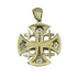 14K Gold With Center Diamond Jerusalem Cross Necklace
