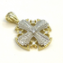 14K Gold With Center Diamond Jerusalem Cross Necklace