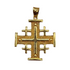 14K Thick Gold Classic Jerusalem Cross Necklace