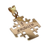14K Gold Leaser Cut Classic Jerusalem Cross Necklace