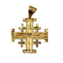 14K Gold Classy Filigree Jerusalem Cross Necklace