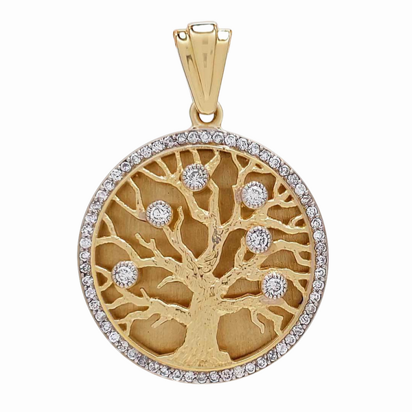 14K Gold Diamond Elegant Tree of Life Necklace (Small)