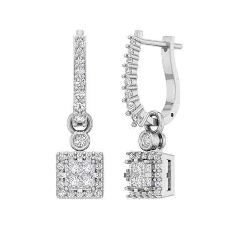 Lola Dangling Square Diamond Earrings