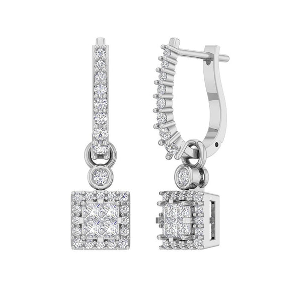 Lola Dangling Square Diamond Earrings