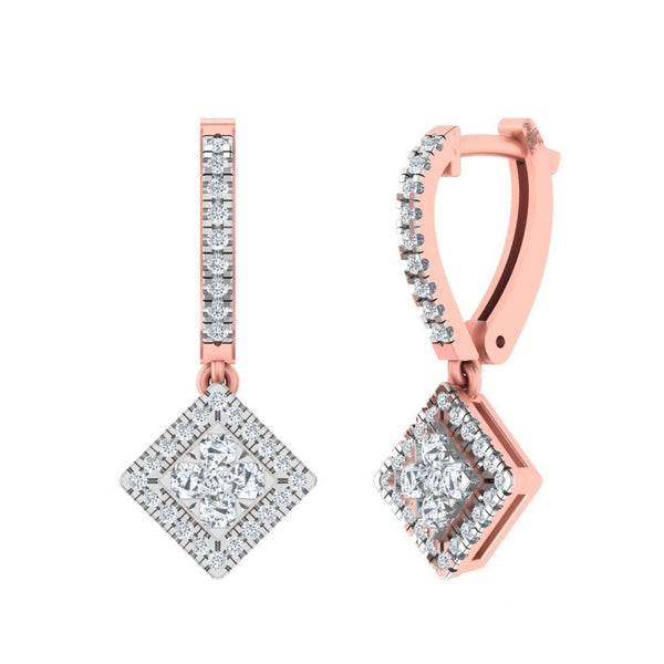 Isla Dangling Square Diamond Earrings