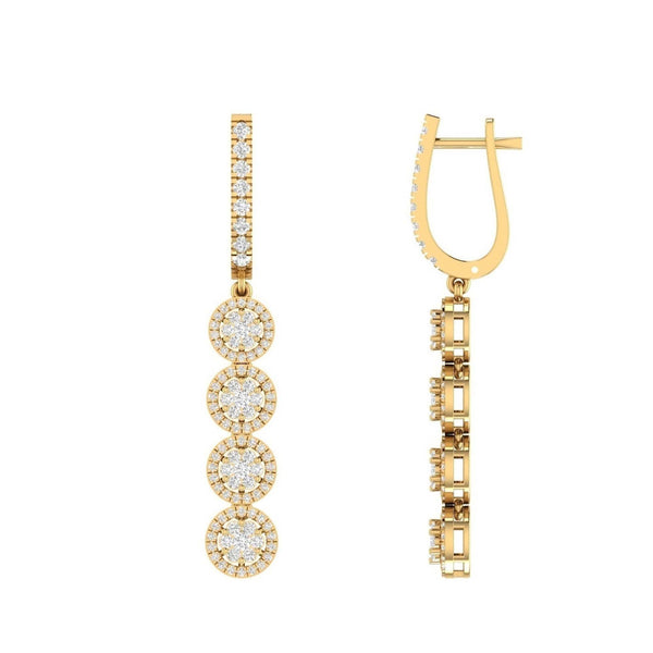 Bali Dangling Square Diamond Earrings