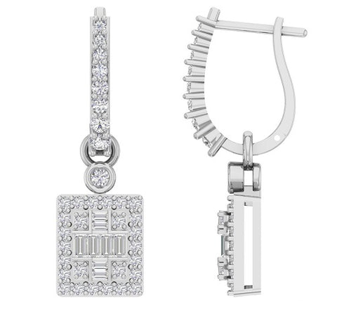 Cora Dangling Square Diamond Earrings