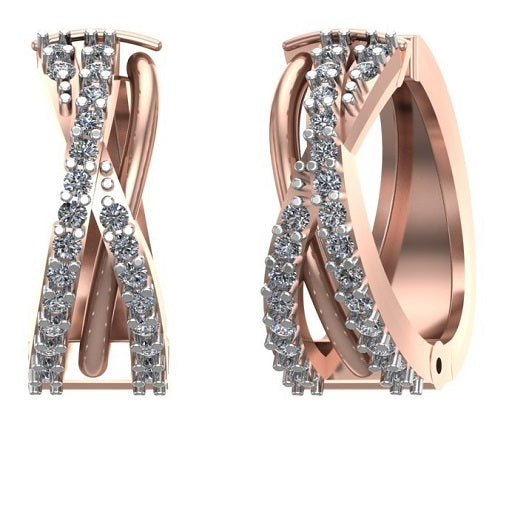 Eleanor Crossover Hoop Diamond Earrings