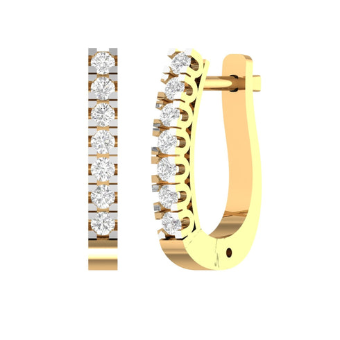 Maeve U Shaped Diamond Huggie Hoop Earrings