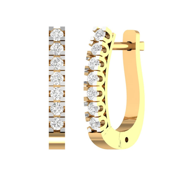 Maeve U Shaped Diamond Huggie Hoop Earrings