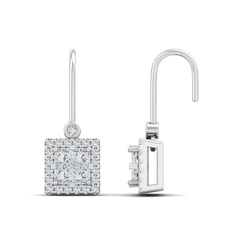 Flurina Dangling Square Diamond Earrings
