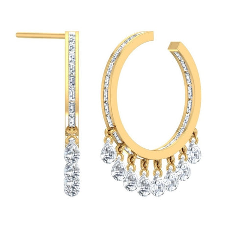 Isabella Modern Hoop Diamond Earrings