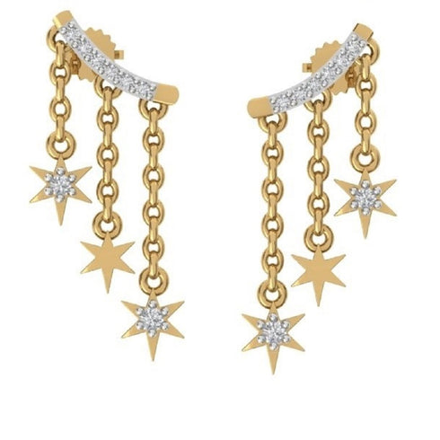 Starry Diamond Drop Earrings